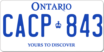 ON license plate CACP843