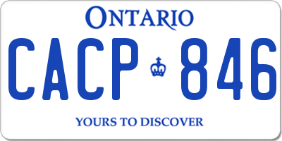 ON license plate CACP846