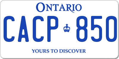 ON license plate CACP850