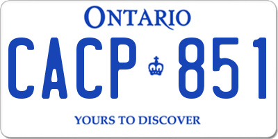 ON license plate CACP851