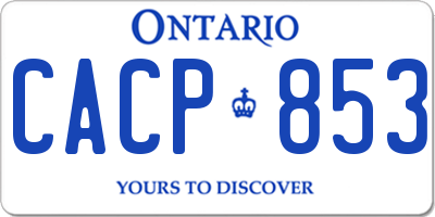 ON license plate CACP853