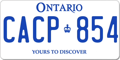 ON license plate CACP854