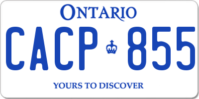 ON license plate CACP855