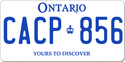 ON license plate CACP856