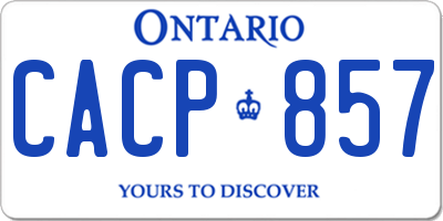 ON license plate CACP857