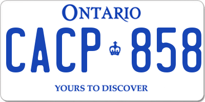 ON license plate CACP858