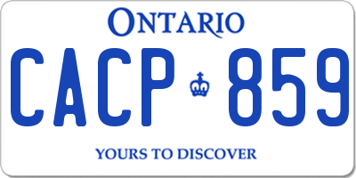 ON license plate CACP859