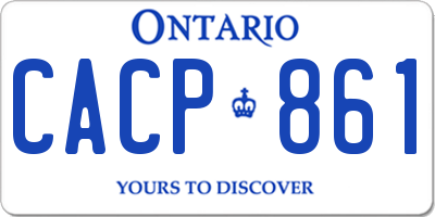 ON license plate CACP861