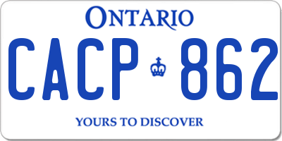 ON license plate CACP862