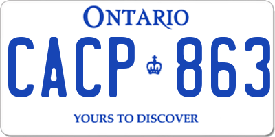 ON license plate CACP863