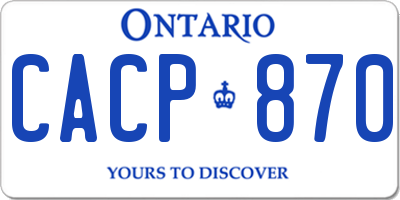 ON license plate CACP870