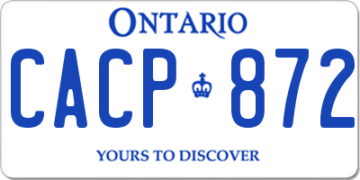 ON license plate CACP872