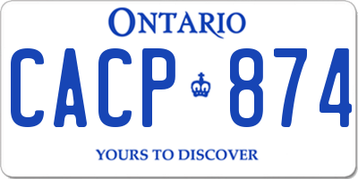 ON license plate CACP874