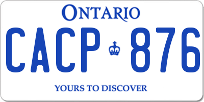 ON license plate CACP876