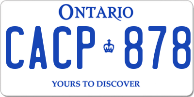 ON license plate CACP878