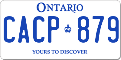 ON license plate CACP879