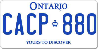 ON license plate CACP880