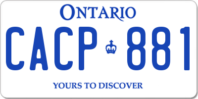 ON license plate CACP881