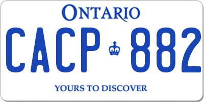 ON license plate CACP882