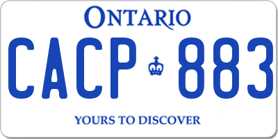 ON license plate CACP883