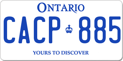 ON license plate CACP885