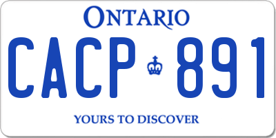 ON license plate CACP891