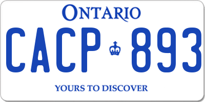 ON license plate CACP893