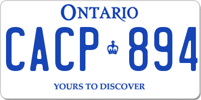 ON license plate CACP894