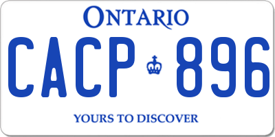 ON license plate CACP896