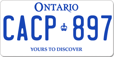 ON license plate CACP897