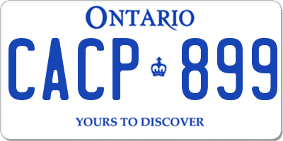 ON license plate CACP899