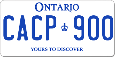 ON license plate CACP900