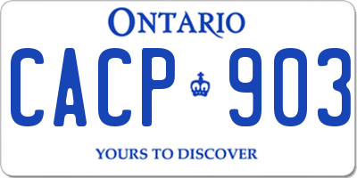 ON license plate CACP903