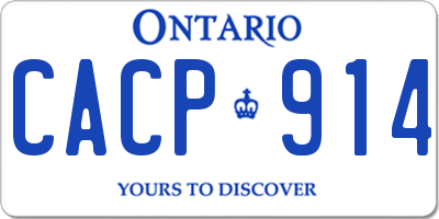 ON license plate CACP914