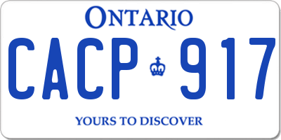 ON license plate CACP917