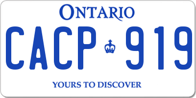 ON license plate CACP919