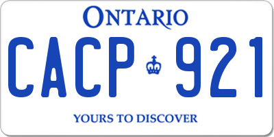 ON license plate CACP921