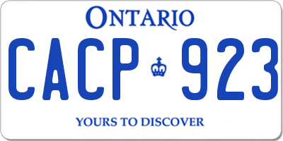 ON license plate CACP923