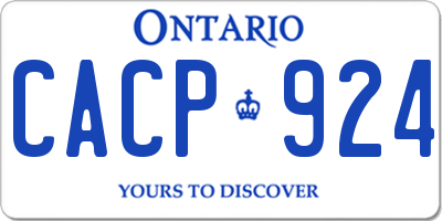 ON license plate CACP924