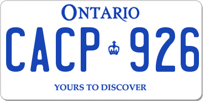 ON license plate CACP926