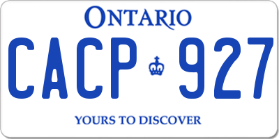 ON license plate CACP927