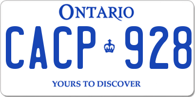 ON license plate CACP928