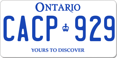 ON license plate CACP929