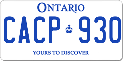 ON license plate CACP930