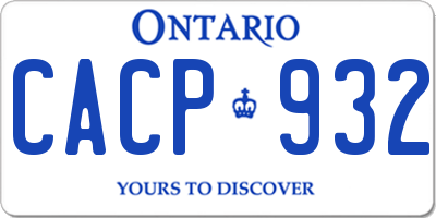 ON license plate CACP932