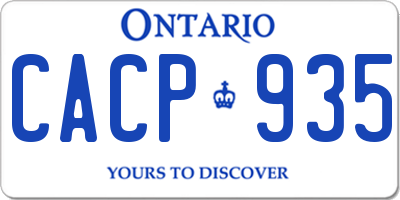 ON license plate CACP935