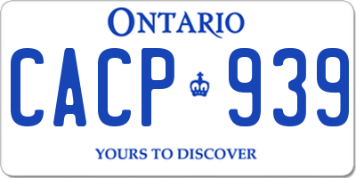 ON license plate CACP939