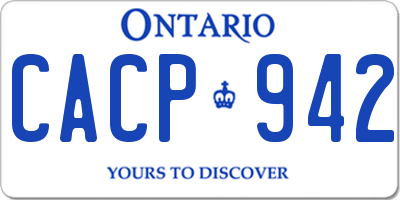 ON license plate CACP942