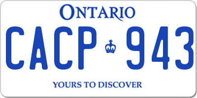 ON license plate CACP943