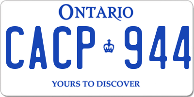 ON license plate CACP944